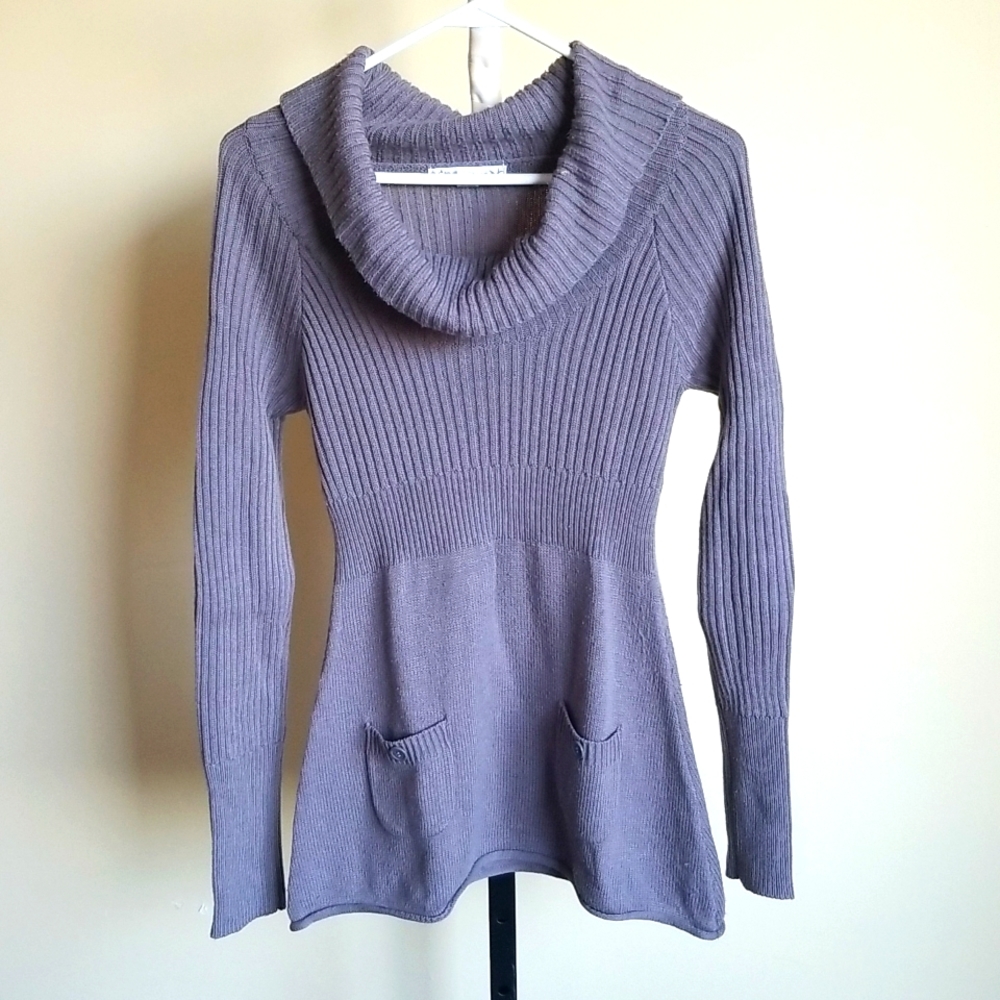 Love by Design Women Fitted Cowl Neck Sweater - Large
